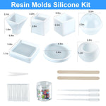 Resin Molds Silicone Kit 20Pcs,Epoxy Resin Molds Including Sphere,Cube,Pyramid,Square,Round, Used For Create Art,Diy,Coasters,Candles.Bonus Decorative Sequins And The Complete Set Tools