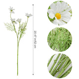 Artificial Daisy Flowers 12Pcs Artificial Flowers Silk Daisies With Stems Real Look For Home Wedding Garden Vase Decor (White)