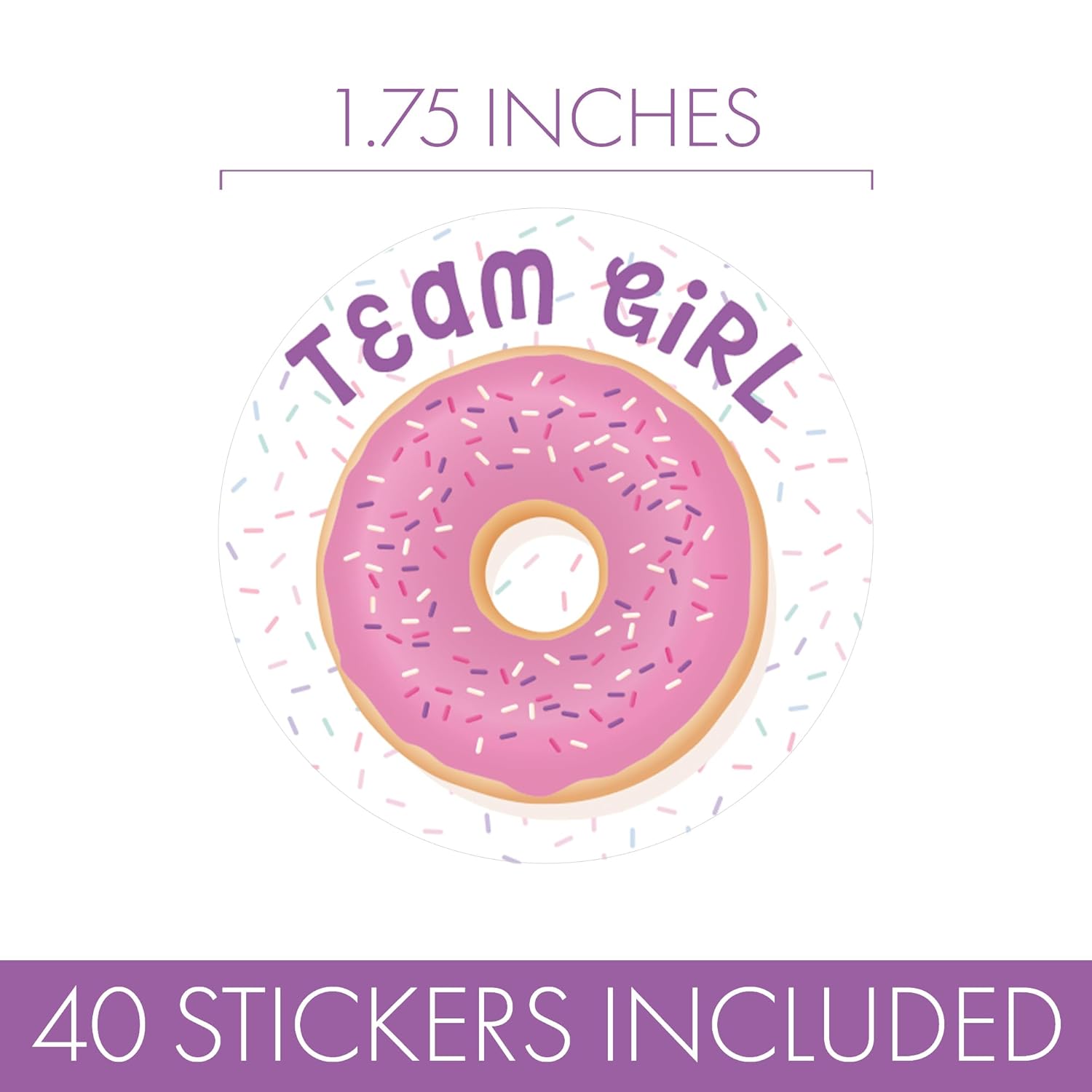 Donut Gender Reveal Party - We Donut Know - Team Boy Or Team Girl - 40 Stickers