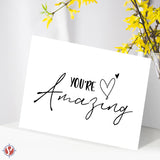 “You’Re Amazing” Greeting Cards And Envelopes – Elegant Fold Over Greetings Of Appreciation, Encouragement And Thanks For Friends And Family – Blank Inside | 4.25 X 5.5” (A2 Size) | 10 Per Pack