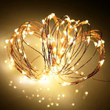 16FT Battery Operated Fairy Lights Warm White Copper Wire Mini Starry String Lights for Bedroom Wedding Party Decor