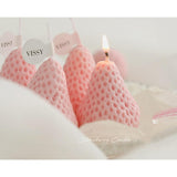 Strawberry Shaped Scented Candle,4Pack 75G Fruit Aroma Soy Wax Decorative Candle For Table Photo Prop Birthday Gift,Prefect For Meditation Stress Relief Mood Boosting Bath Yoga (Pink)