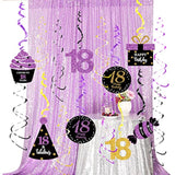 18Th Birthday Decorations For Girls Purple Black Gold Qian’S Party Pur