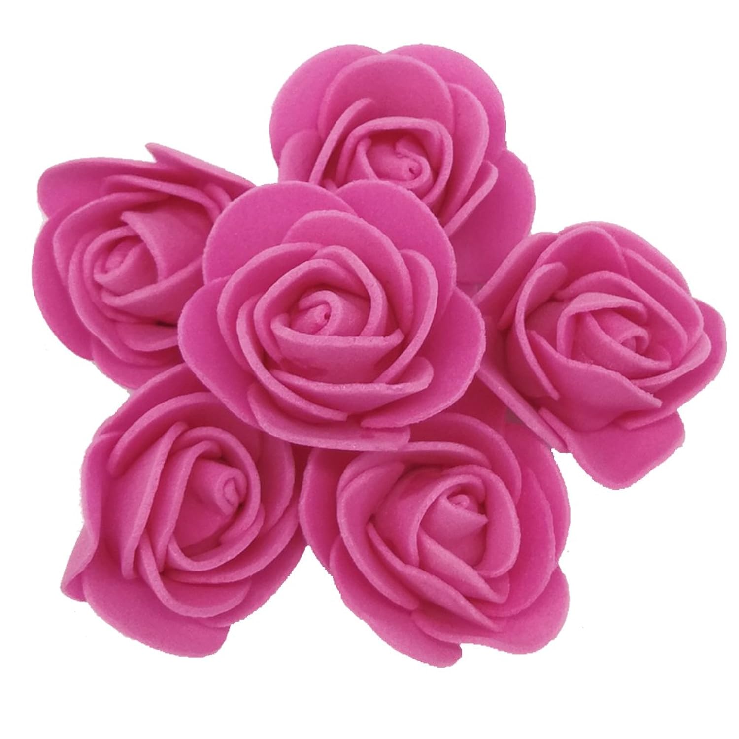 Artificial Flowers 100Pcs 3Cm Mini Fake Roses For Diy Wedding Bouquets Centerpieces Party Baby Shower Home Decorations (Deep Pink)