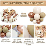 84pcs Blush Ivory Nude Brown Cream Balloon Garland Arch Kit for Boho Parties