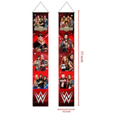 2Pcs Wrestling Birthday Porch Sign Door Hanging Banner Decorations