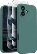 iPhone 16 Case, Silicone, Camera Protection, 2 Screen Protectors, Anti-Scratch, 6.1"