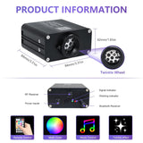 Starlight Headliner Kit, Twinkle & Sound Activate Rgbw 16W Car Fiber Optic Lights With Bluetooth App & Remote Control, 600 Pcs*0.03In*13.1Ft, Star Lights For Car/Home Decor