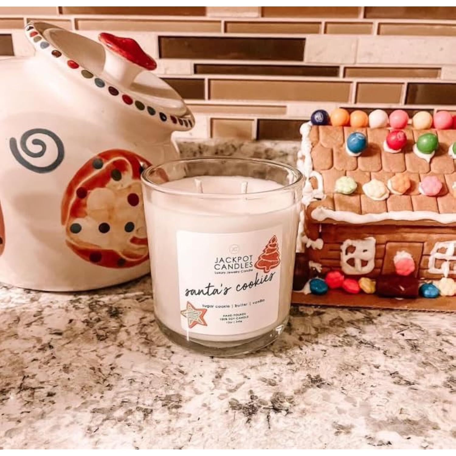 Christmas Santas Cookies Candle With Ring Inside (Surprise Jewelry Valued At 15 To 5,000 Dollars) Ring Size 7