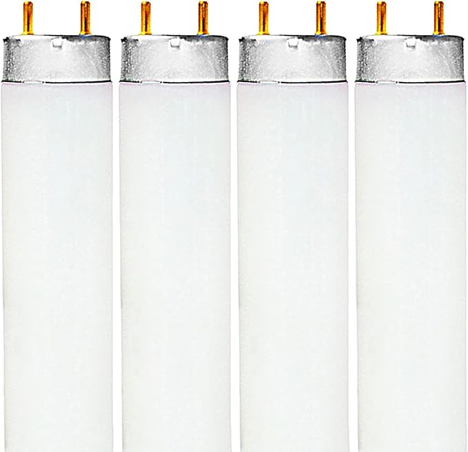 4 Pack F17T8 17W 24 Inch Fluorescent Tube Light Bulbs 3500K Natural White G13 Medium Bi Pin Base