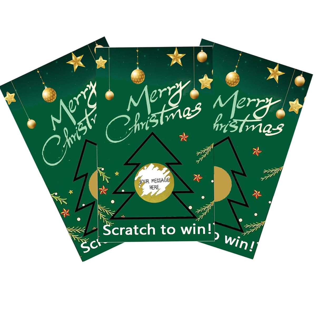 Christmas Scratch Off Cards(50 Pack) Christmas Party Game Cards Christmas Festive Raffle Tickets Christmas Craft Christmas Party Game For Boys And Girls Adults