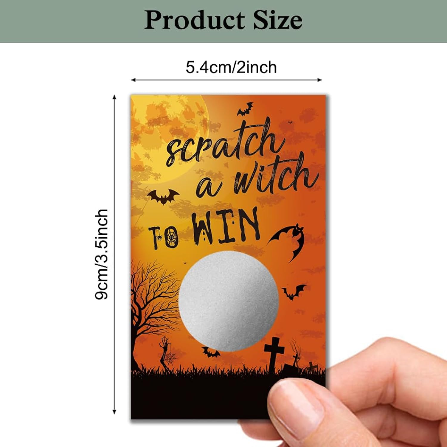 50 Pack Halloween Theme Scratch Off Game, Spider Witch Bat Halloween Scratch Card For Baby Shower Halloween Party Game Lottery Games Group Games Family Activity, Bridal Shower Activity And Idea