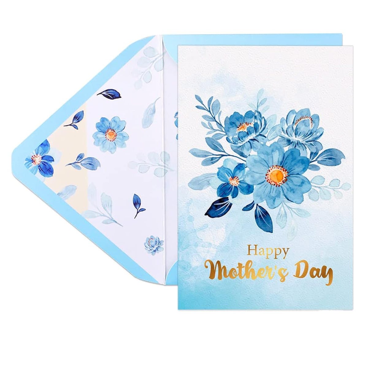 Happy Mothers Day Card For Mom - Flower Mothers Day Gift Card For Mom From Daughter Son Kids, Moms Greeting Cards With Unique Envelope