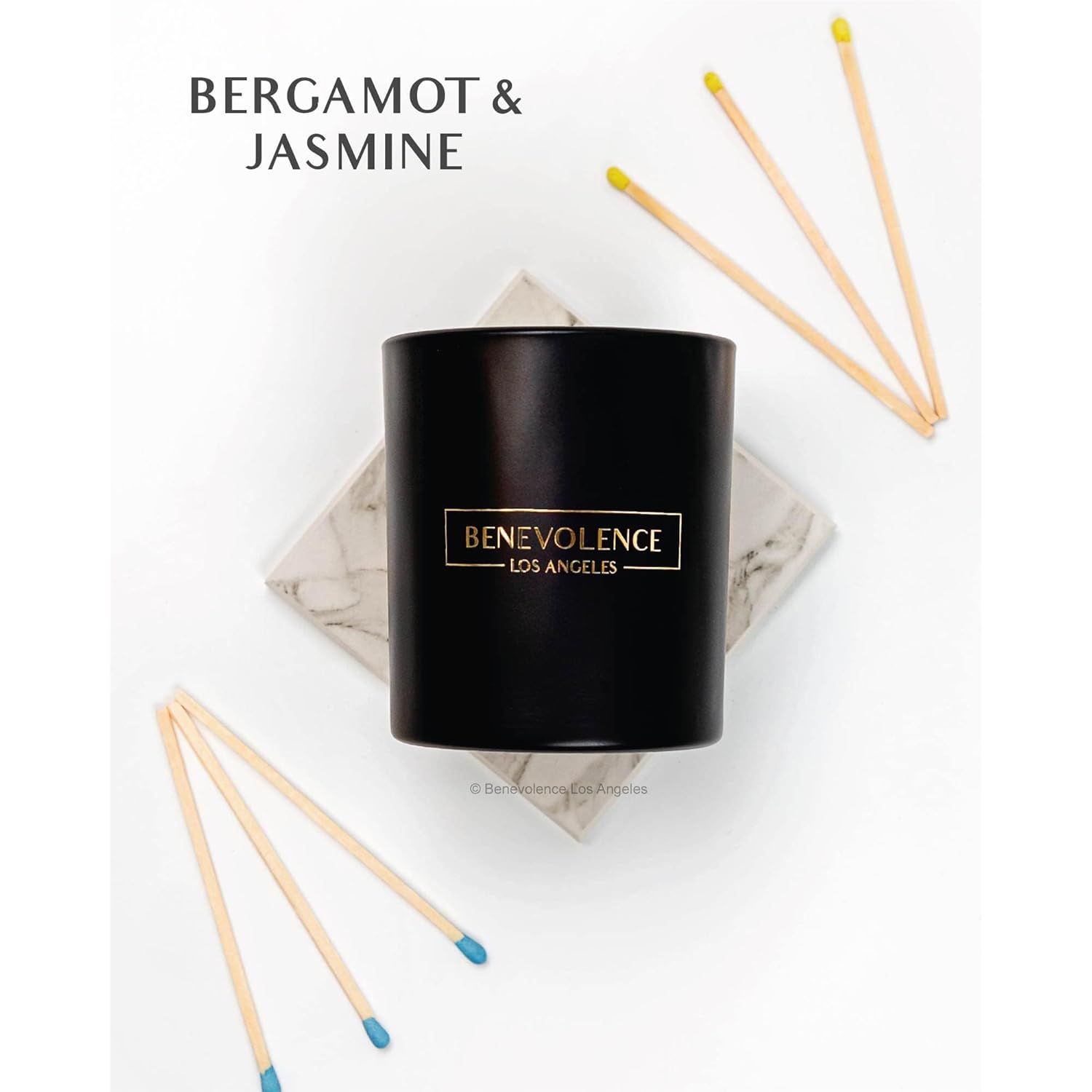 Bergamot & Jasmine Christmas Scented Candles | Soy Candles, Black Candle For Home | Holiday Candle Gifts For Women And Men | Home Fragrance | Aromatherapy | 8Oz, 45 Hour Burn