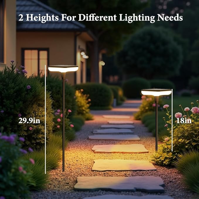 4 Pack 30 Inch Solar Garden Pathway Lights IP65 Waterproof Swaying Yard Lights