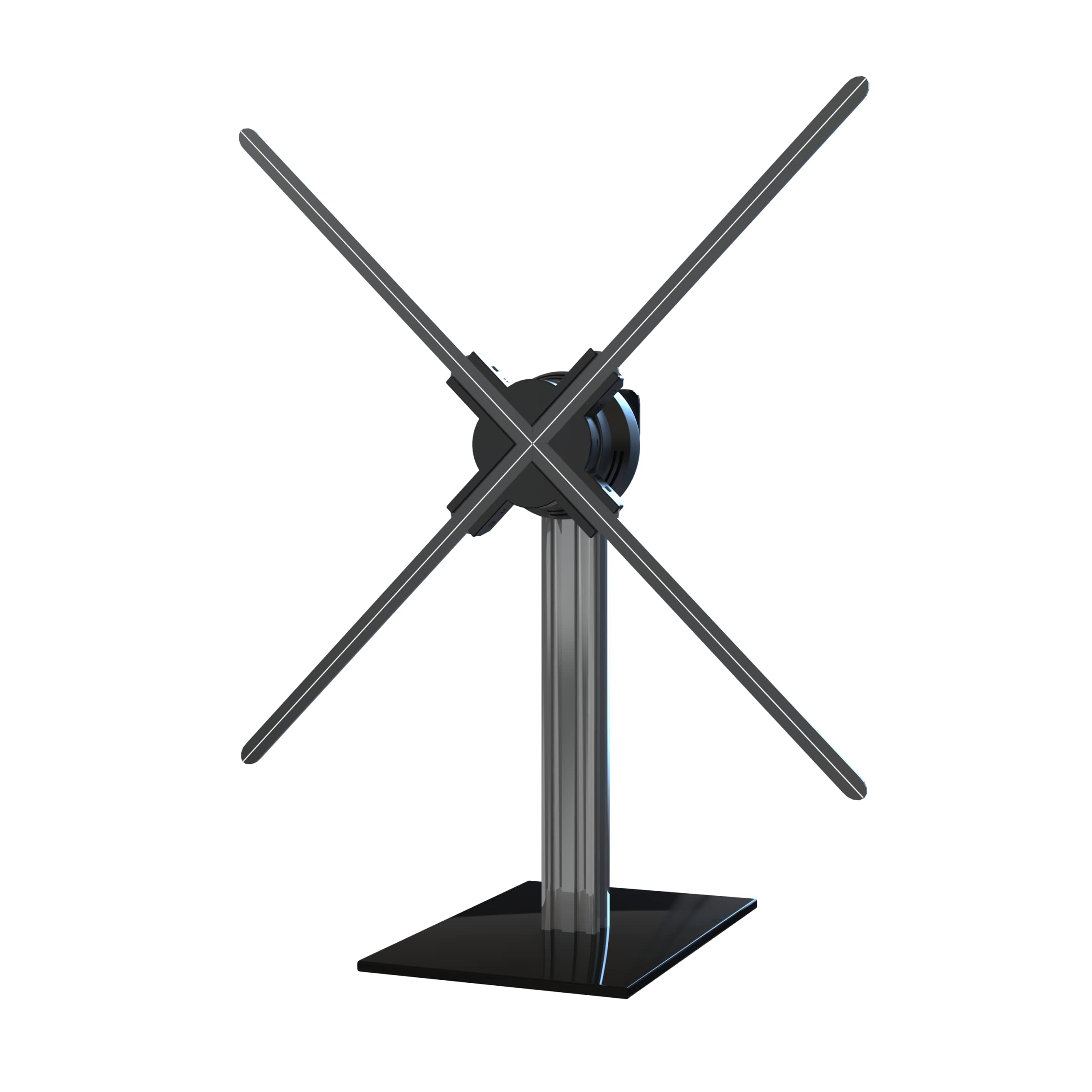 3Dhologramfan Desktop Stand With Tempered Glass Base And Aluminum Alloy Frame, Suitable For 27.5" Or Smaller Fans(Desktop Stand (Height 15"))