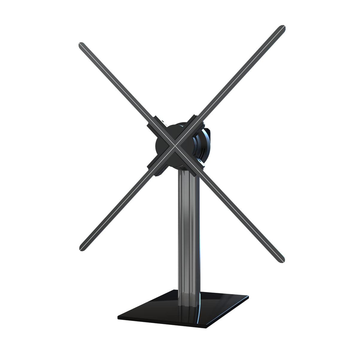 3Dhologramfan Desktop Stand With Tempered Glass Base And Aluminum Alloy Frame, Suitable For 27.5" Or Smaller Fans(Desktop Stand (Height 15"))
