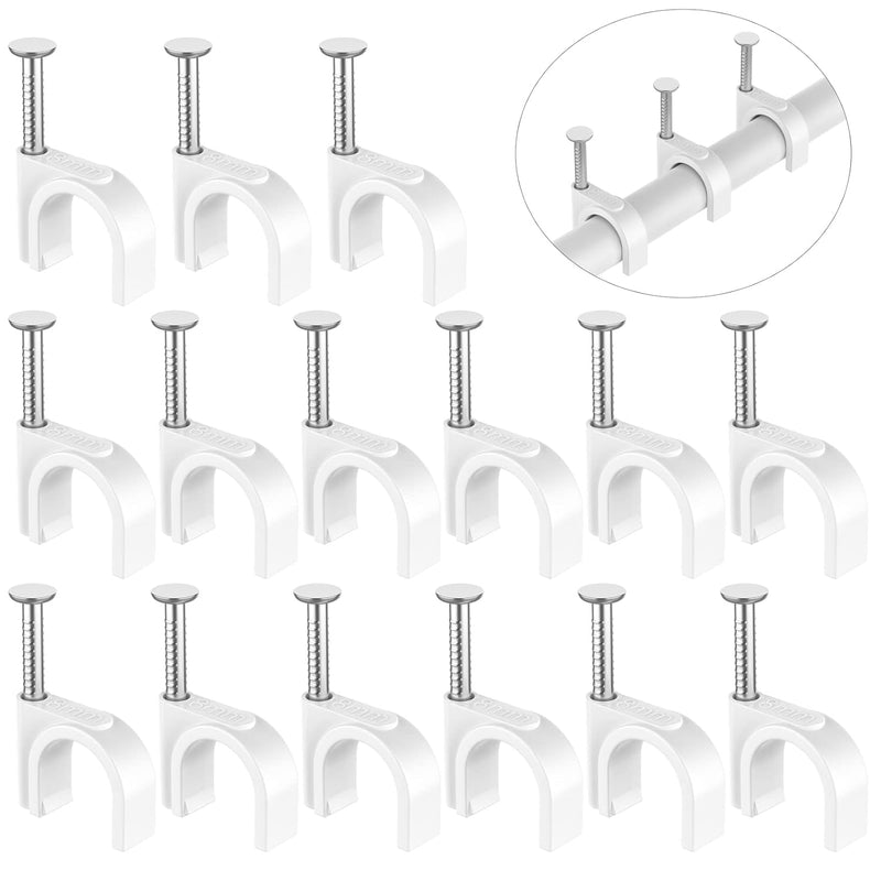 Cable Clips White 100 Pieces Ethernet Cable Clips With Steel Nails 8Mm Cord Ho