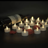 Battery Operated Flameless Tea Lights: 24Pack Led Electric Candles Lamp Realistic And Bright Flickering Holiday Gift Long Lasting For Birthday Wedding Party Home Decoration (Warm White)