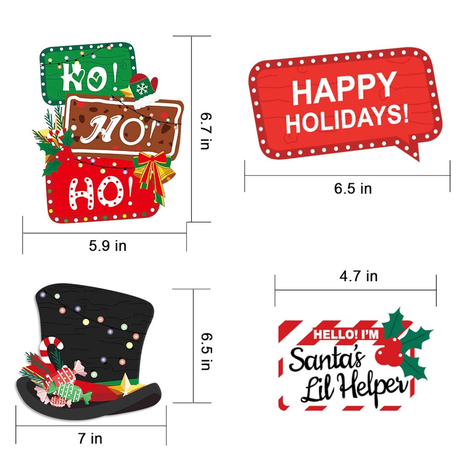 Christmas Photo Booth Props 36Pcs (Upgraded Version) - Party Supplies For July And Merry Celebrations, Red And Green Pose Sign Decorations For Kids And Adults