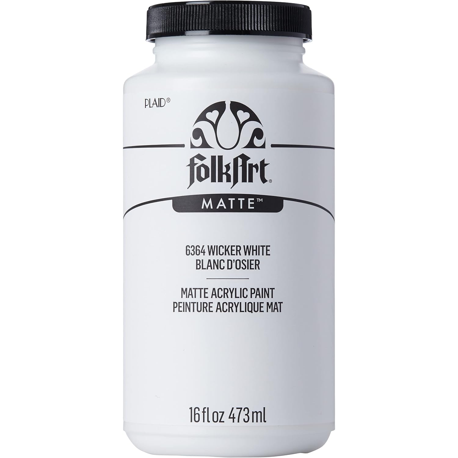 FolkArt Matte Acrylic Paint in Assorted Colors, 16 oz, Wicker White 16 Fl Oz