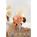 Artificial Flowers Centerpieces Mini Bridesmaid Bouquets Set Of 6 Pre-Made Lilac Small Floral Wedding Centerpieces (Brown & Rust)…