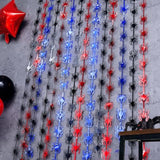 Spider Web Birthday Decorations,2 Pack Red Black And Blue Spider Birthday Party Supplies 3.3 X 6.6Ft Tinsel Foil Fringe Curtains Photo Booth Props Backdrop Streamers, House Room Decor For Boys