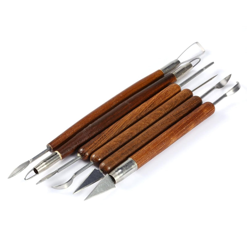 6Pcs Clay Sculpting Tools, Clay Tools Pottery Tools, Wooden Handle Double Side