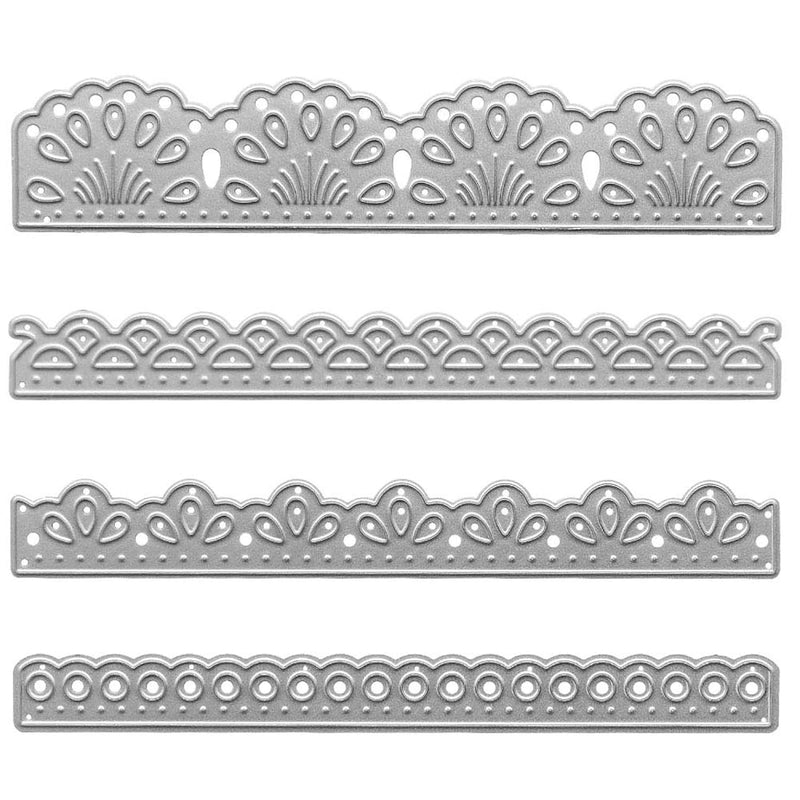 Cutting Dies Metal, 4 Lace Decoration Embossing Stencils For Diy Scrap