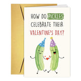Funny Pickle Pun Valentines Day Card, Humorous Happy Valentine'S Day Card For Boyfriend Girlfriend Bestie Best Friend Son Daughter, Joke Pickle Relish The Moment Valentines Day Cards