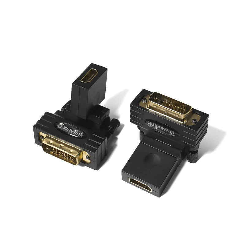 WAVLINK DVI to HDMI, DVI (DVI-D) to HDMI Male to Female Adapter with Gold-Plat