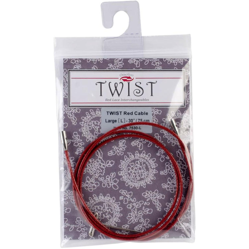 50-Inch Twist Lace Interchangeable Cables, Large, Red (7550-L)