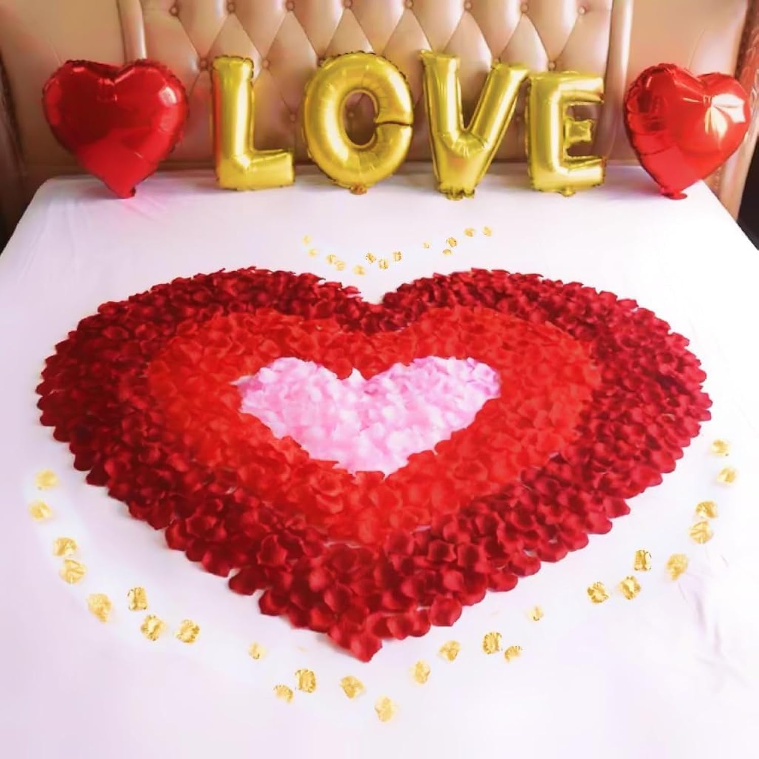 500 Pcs Gold Artificial Silk Flower Petals Silk Rose Petals Fake Petals Emulation Rose Pedals Flower Petals To Throw Wedding For Hotel Home Parties Anniversaries Wedding Decor, Decorations