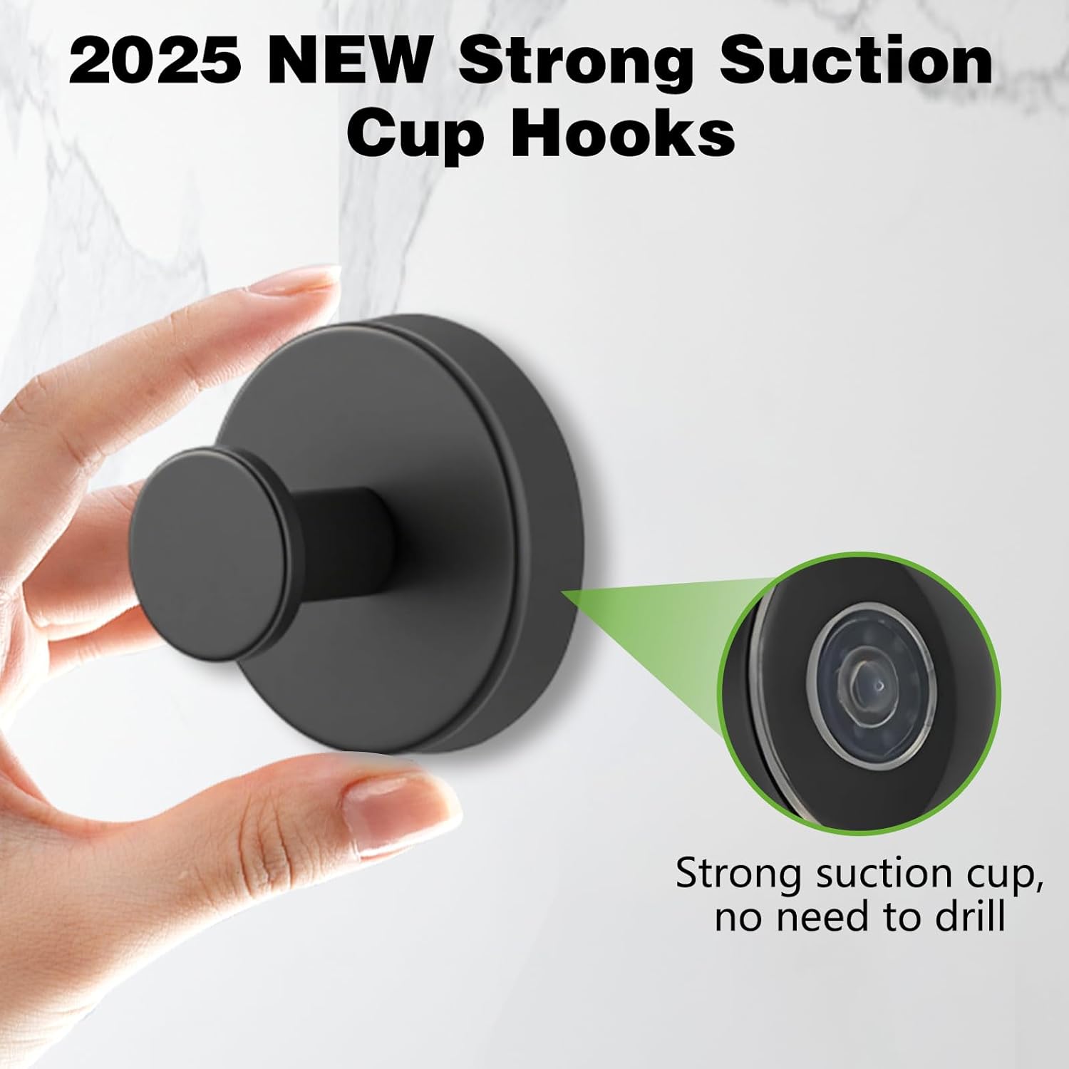 Suction Cup Hooks For Wreaths On Glass, No-Drill Suction Cup Hooks, Wreath Hangers For Front Doors, Reusable Metal Towel Hooks For Showers Bathrooms Mirrors (Gold*4)