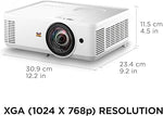 ViewSonic PS502X 4000 Lumens XGA Short Throw Projector, HDMI, Edu/Office