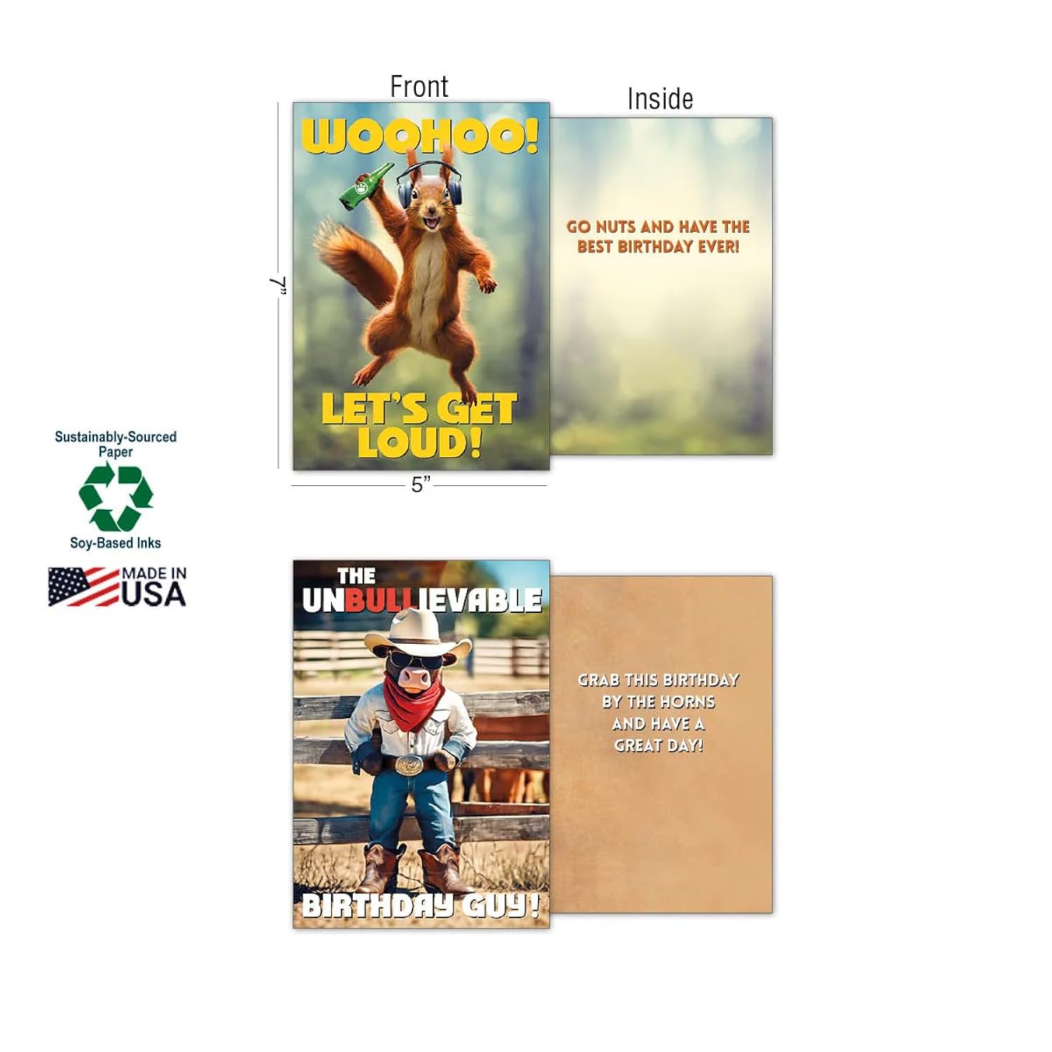 Leanin' Tree Wild Ones - Made In USA - 20 Assorted Cards with Envelopes All Occasion, Birthday Cards Funny Enough to Make You Laugh, Includes Birthday, Encouragement, Friendship, Thank You and More