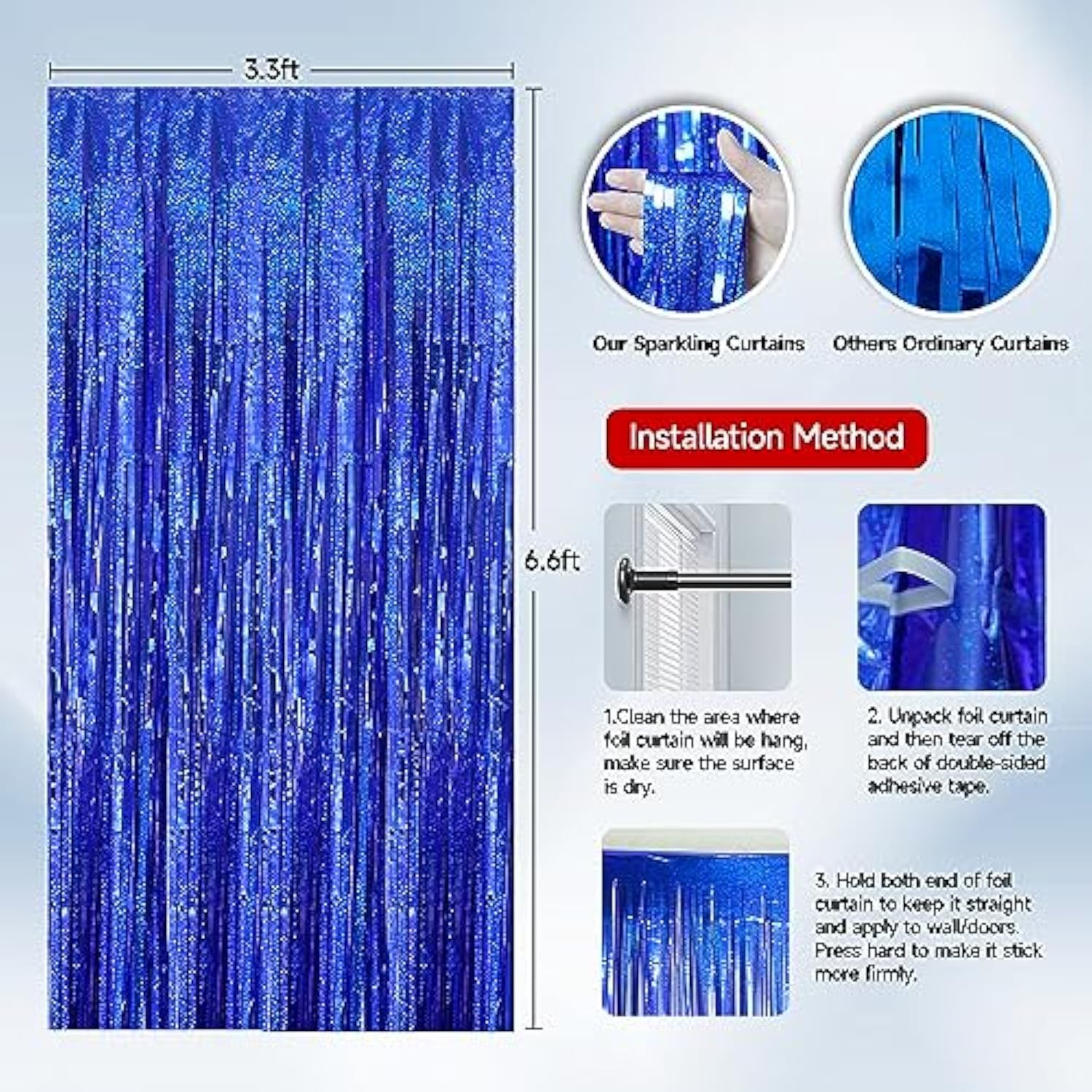 4 Pack Gold Foil Fringe Curtains Tinsel Backdrop for Party Decorations