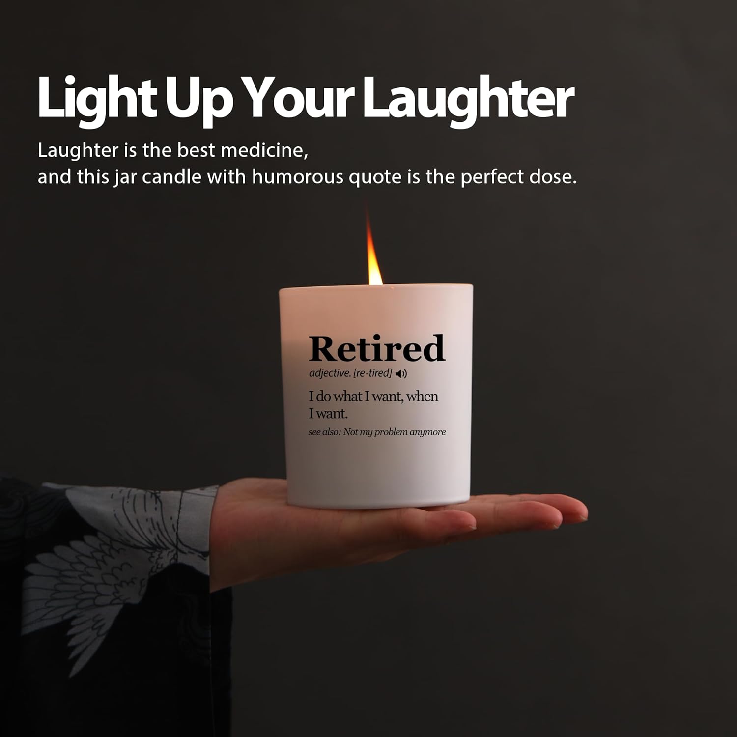 Retired Definition I Do What I Want When I Want Retirement Gifts Scented Candles For Home Office Jar Candles Lavender Sage Floral Scent Soy Wax Candles 9.5 Oz