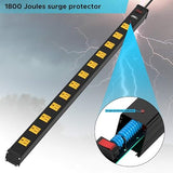 12 Outlet Long Heavy Duty Metal Power Strip with Multi Plug Outlets