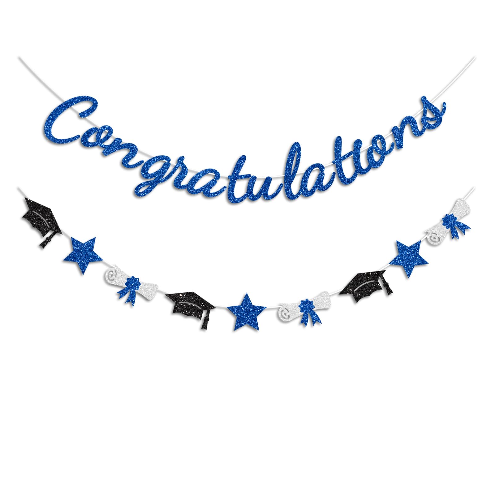 Congratulations Banner Blue Graduation Decorations Class of 2026 Prestrung Congrats Grad Banner for Middle School High School College Graduate Party Decorations