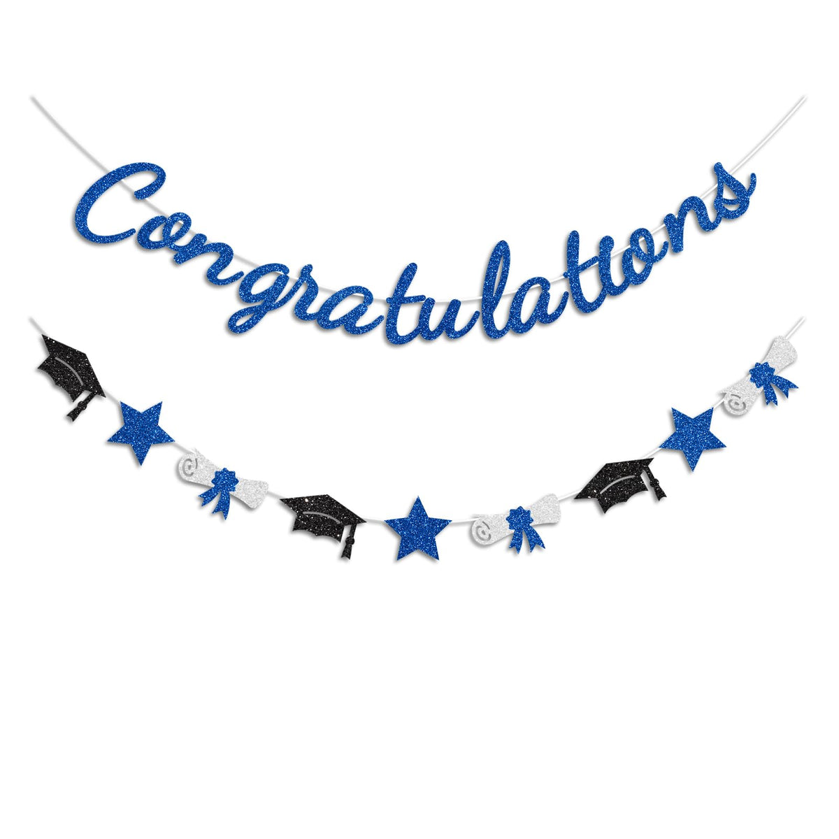 Congratulations Banner Blue Graduation Decorations Class of 2026 Prestrung Congrats Grad Banner for Middle School High School College Graduate Party Decorations