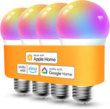 Smart LED Light Bulb HomeKit Compatible RGB Color Changing A19 4 Pack