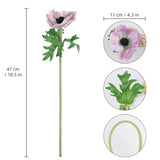 6Pcs Poppy Flowers Artificial, 18 In Poppy Silk Flowers For Diy Bouquet Realistic Faux Anemone Flowers Bulk For Vase Filling Wedding Arrangement Bridal Shower Decorations (Spot Purple)
