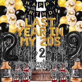 29Th Birthday Decorations Party Supplies For Men Last Year In My 20S Balloons I Am 28+1 Glitter Banner 29Th Birthday Foil Balloons Whiskey Balloon Cake Topper Cupcake Toppers