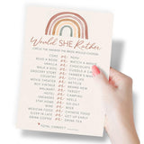 Bridal Shower Game Set – 4 Fun Games And Activities For 30 Guests, Includes Bingo, Bride Or Groom Trivia, Would She Rather, And Wedding Phrase Icon Guessing, Boho Rainbow Design