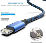 6 Pack Apple MFi Certified Lightning Charging Cables 3FT 6FT 10FT Nylon Braided Fast Charger for iPhone iPad