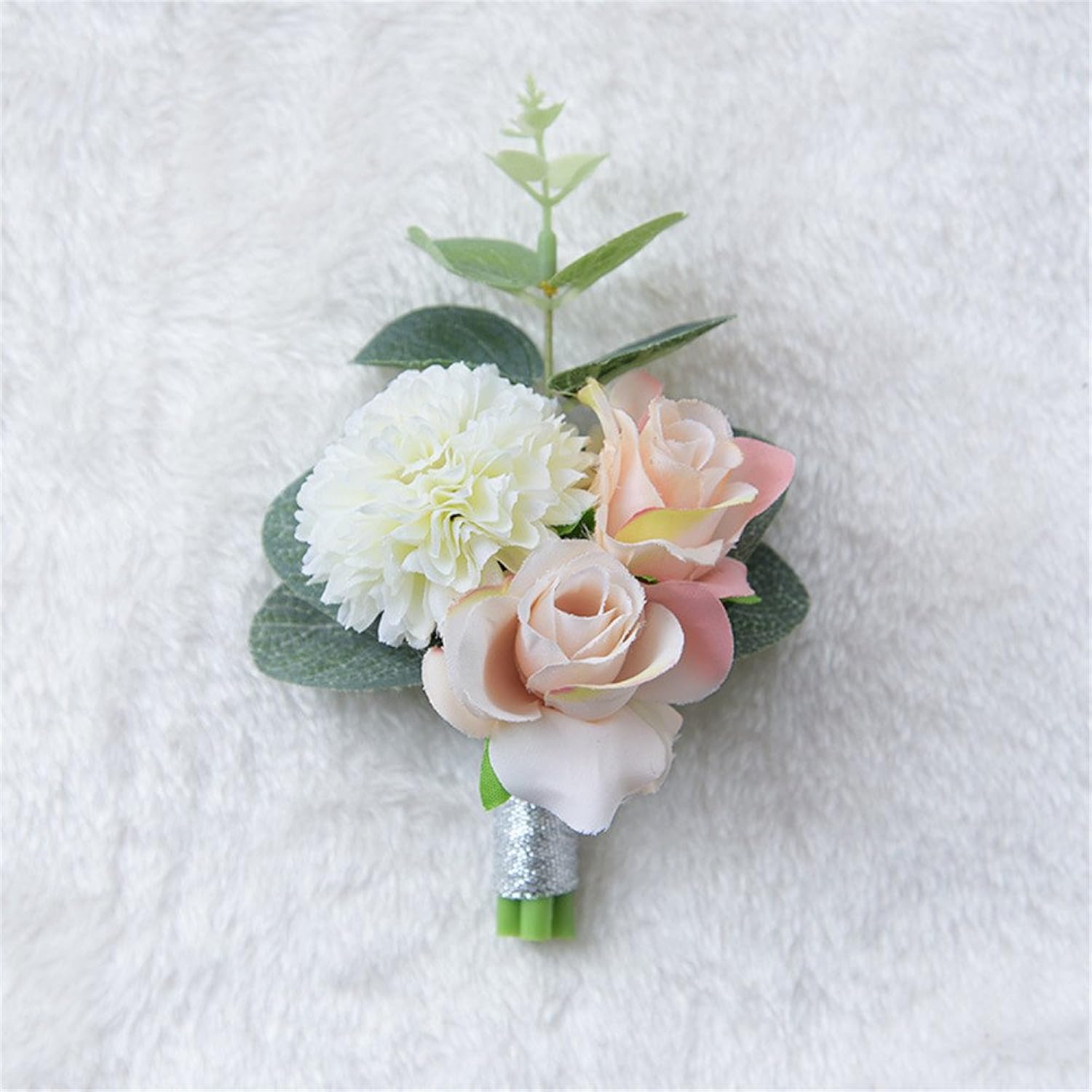 Boutonniere Buttonholes Groom Groomsman Best Man Rose Wedding Flowers Accessories Prom Suit Decoration, Pack Of 4