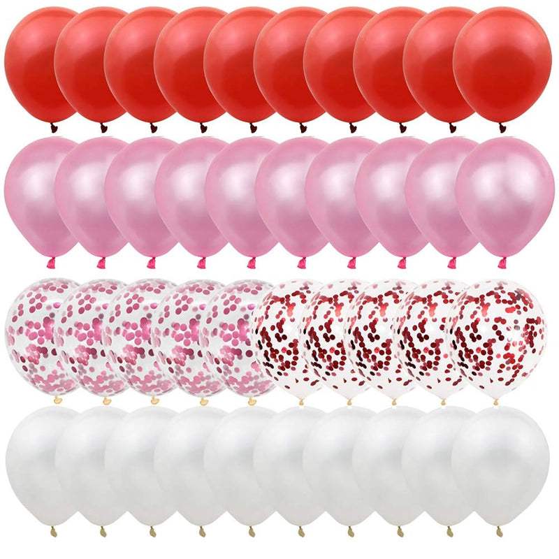 80 Pieces Valentines Day Balloons Party Decoration Supplies - Red Pink