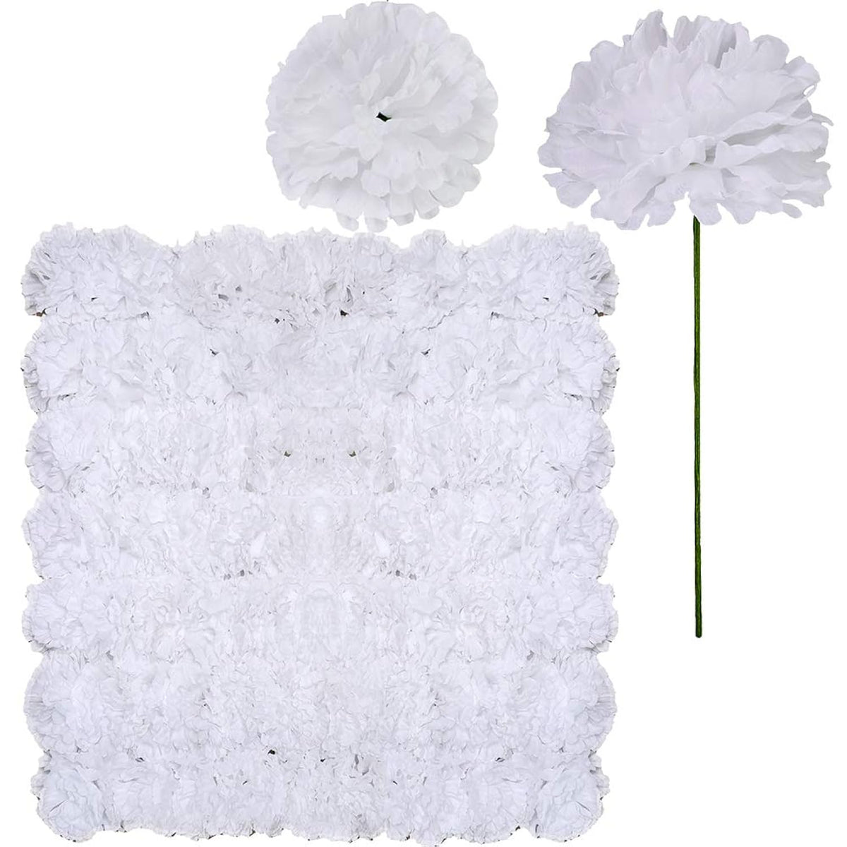 100 Pack Artificial Carnation Flowers Picks Bulk White Carnations Stems Silk Carnation Flower Heads With Wired Stems 3.5" X 7.9" (Wxh) Floral Arrangement Diy Wreaths