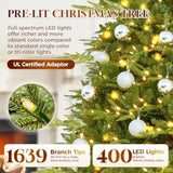 7.5 Ft Prelit Pencil Christmas Tree With 400 Led Lights, App Control, Aspen Artificial Christmas Tree, Multi-Color Rgbw Lights, 1639 Pe & Pvc Branch Tips, Skinny Xmas Tree, For Home, Party